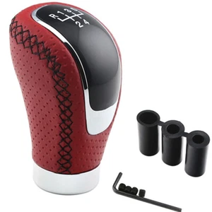 5/6 Speed Car Gear Shift Knob Shifter Lever Manual W/3 Cap PU Leather Accessory - Picture 1 of 11