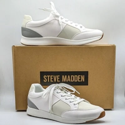 Steve Madden Men's White P-SCEETR Casual Jogger Sneaker Shoes - Pick Size - NEW - Image 1 of 4