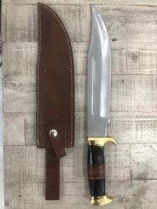 17”Hand Forged Hunting Crocodile Dundee High Polish Survival Bowie Knife+Sheath - Picture 1 of 12
