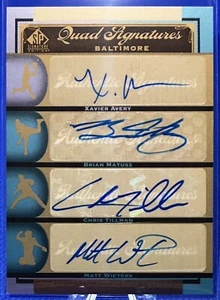 2012 SP Signature Edition Quad Signatures Baltimore AVERY MATUSZ TILLMAN WIETERS - Picture 1 of 2