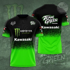 Kawasaki Racing Team AOP 3D T-shirt Gift for Mens - Picture 1 of 2