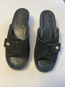 Fly Flot Italian Leather Upper & Insole Slip On Sandals Vera Pelle Women’s Sz 9 - Picture 1 of 17