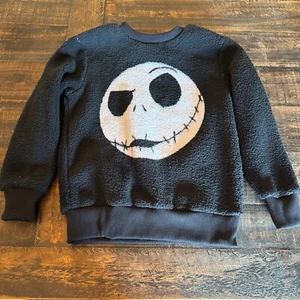 Size 8 Disney The Nightmare Before Christmas Jack Skellington Fuzzy Sweatshirt - Picture 1 of 4