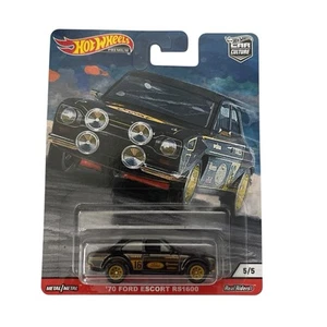 Hot Wheels Premium - Car Culture - 1970 Ford Escort RS1600 - Black / Gold - Picture 1 of 11