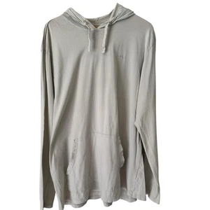 RVCA PTC Pigment Hooded Long Sleeve T-Shirt Slim Fit Light Gray Size 2XL - Picture 1 of 7