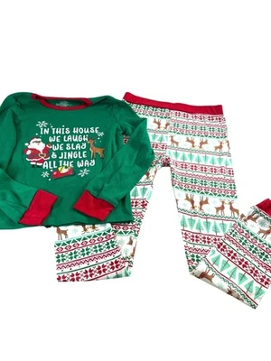 Black Paper Party Girls Pajamas Christmas Graphic Snug Multicolor Size L 10-12 - Image 1 of 4