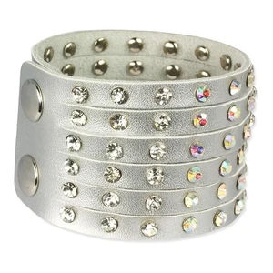 Bracciale in pelle SilverDream argento zirconi da donna braccialetto in pelle LAC221K - Foto 1 di 6