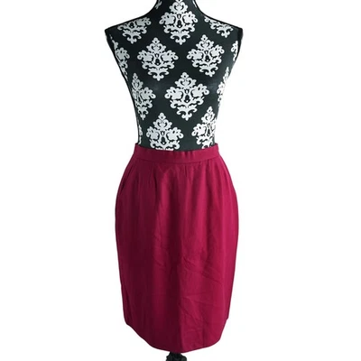 Falda plisada Evan-Picone rosa 100 % lana peinada de colección - talla 8 Foto 1 de 4