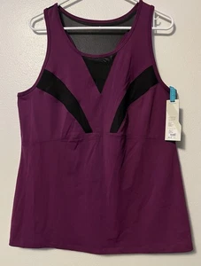Camiseta sin mangas LIVI Active para mujer 14/16 púrpura negra malla entrenamiento atlético nueva con etiquetas - Imagen 1 de 9