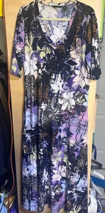 Midikleid Damen Größe XL Attitudes by Renee lila Blumen Como Jersey Print - Bild 1 von 3