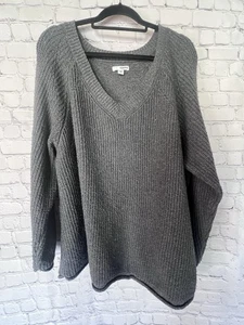 Sonoma Damen Plus Dolmanärmel V-Ausschnitt anthrazitfarben Pullover Größe 3X - Bild 1 von 4