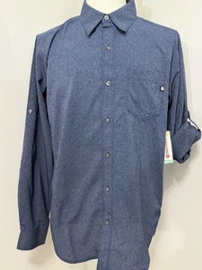 NWT MENS MARMOT AEROBORA Long Sleeve Arctic Navy Button Shirt Size Large L - Picture 1 of 4