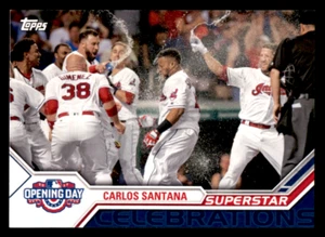 2017 Topps Opening Day Carlos Santana  Superstar Celebrations  #SC-8 Indians - Picture 1 of 2