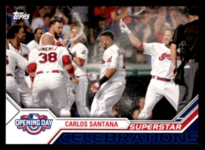 2017 Topps Opening Day Carlos Santana  Superstar Celebrations  #SC-8 Indians - Image 1 of 2