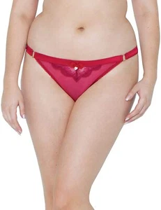 Curvy Kate Surrender Thong Scantilly Size M 12 Deep Red Mesh Knickers 2402 - Picture 1 of 12