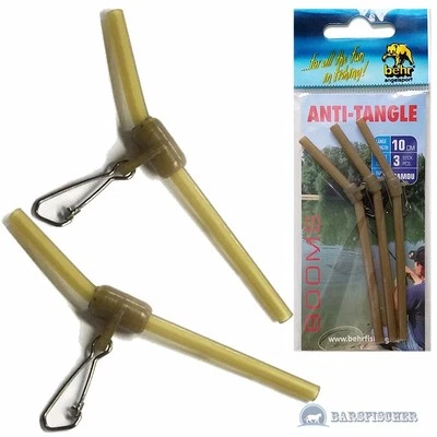 3 Stk BEHR ANTI-TANGLE FEEDER BOOM ABSTANDSHALTER GEBOGEN MIT KARABINER, CAMOU
