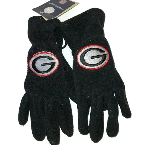 Georgia Bulldogs Women's Fleece Gloves, NCAA , O/S,  Black Cover