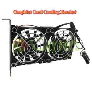 FOR Slot Cooler Dual Fan Graphics Card Cooling Bracket 2300rpm Silent 3pin 4pin - Picture 1 of 5