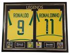 Maillot signé RONALDINHO & Ronaldo NAZARIO du Brésil maillot dédicacé BECKETT