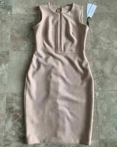 Calvin Klein Blush Sleeveless Zipper Front & Back Knee Length Dress Size 6 NWT - Picture 1 of 9