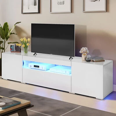 High Gloss LED TV Stand for 65/75/80 inch TV Entertainment Center Media Console - Image 1 of 4