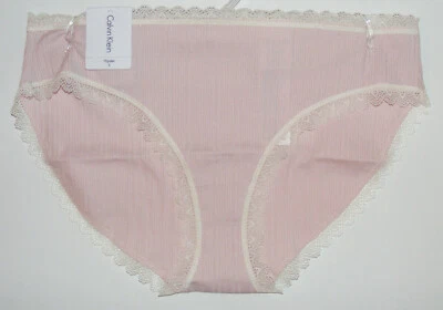 Panty Hipster CALVIN KLEIN Talla S Algodón Suave Elastizado Confort Encaje Acentos Rosa Foto 1 de 2