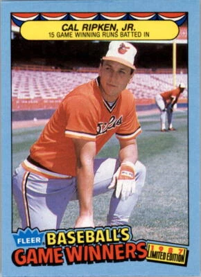 1987 Fleer Game Winners #37 Cal Ripken - NM-MT - Image 1 of 2