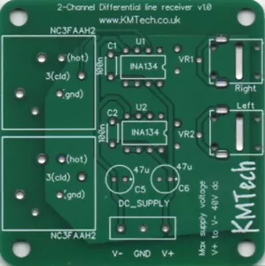 2-channel INA134 based Low Distortion Differential Line Receiver PCB ONLY DIY - Picture 1 of 1