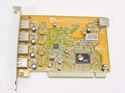 SIIG JU-CP4112 PCI 4 Port 4 External 1 Internal USB Card U002-62 US2216 - Image 1 of 4