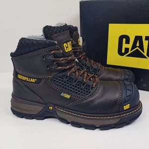 Cat Caterpillar Excavator Superlite Comp Toe Women's Size 8 Brown EH SR P91342 - Picture 1 of 11