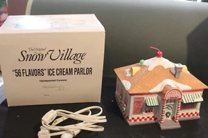 Department 56 Snow Village 56 Flavors Ice Cream Parlor with Box and Light #51519 - Picture 1 of 9