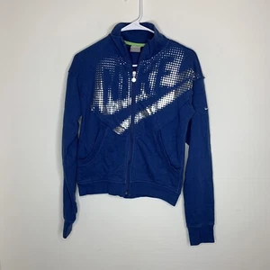 Nike Womens M(8-10) Blue/Silver Long Sleeve Jacket - Picture 1 of 6