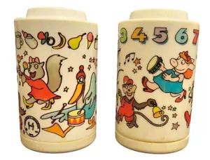 Vintage 1981 Johnson & Johnson Toy Baby Roller Rattles Set Of 2 ABC’s And 123’s - Picture 1 of 5