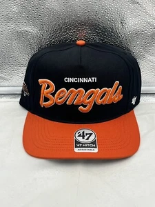 Cincinnati Bengals NFL '47 Throwback Black Script Hitch Snapback Adjustable Hat - Picture 1 of 5