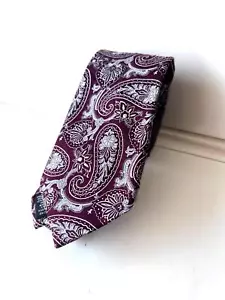 New Michael Kors Men's Moss Paisley Neck Tie Burgundy Red Formal ONE SIZE - Picture 1 of 12