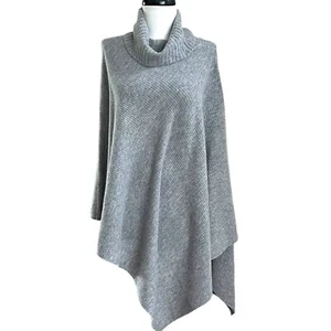360 Cashmere Wool Poncho One Size Preppy Sweater Jacket Quiet Luxury Old Money - Picture 1 of 12
