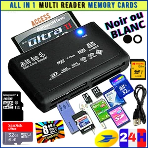 All in One Lecteur carte mémoire Adaptateur USB Carte SD SDHC M2 MS MMC XD CF TF - Photo 1/9