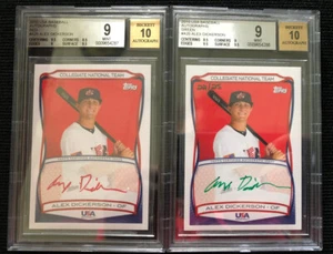 2010 Topps Alex Dickerson USA Autograph Bgs Rc #A-25 Green /25 & Red /99 - Picture 1 of 4