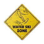 Water Ski Vintage Crossing Sign Xing Plastic Rustic skier skiing boat boater