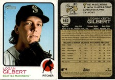 2022 Topps Heritage Baseball Card 142 LOGAN GILBERT SEATTLE MARINERS