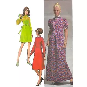70s Pattern – Dress in Three lengths… - Bust=34” (86.4cm) - Imagen 1 de 2