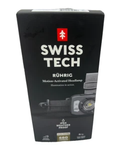 Swiss Tech Rechargeable LED Headlamp Weatherproof Drop Resistant Motion Activate - Imagen 1 de 16