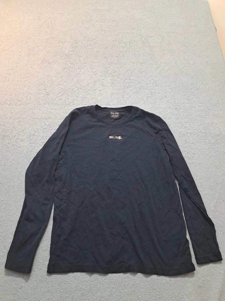 Camiseta Mania Jeans Manga Larga Para Hombre Talla Grande Azul Informal Cuello Redondo Jersey Foto 1 de 4