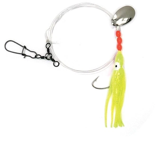Sea Striker 365-Y Squid Skirt Rig with Spinner, 3", 1/0 Wide Gap Hook - Image 1 of 1