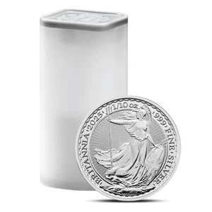 2025 1/10 oz British Britannia Silver Coin BU - Tube of 16 - Picture 1 of 4