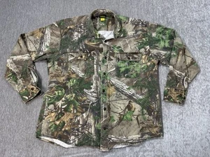 Cabela's Shirt Men's Large Realtree Xtra Green Camo Long Sleeve Canvas Hunting - Picture 1 of 10