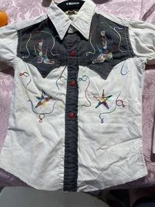 Vintage Tex Son Size 4 Metal SNAP WESTERN BUTTON SHIRT - Picture 1 of 10