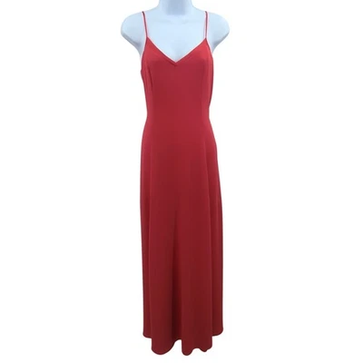 Vestido WHBM Mujer 6 Rojo Satén Sin Mangas Maxi Romántico Vacaciones Fecha Noche Femenino Foto 1 de 4