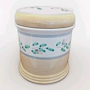 Pink & Blue Large Storage Jar/Canister w/ Cover 10" x 7" - Picture 1 of 5