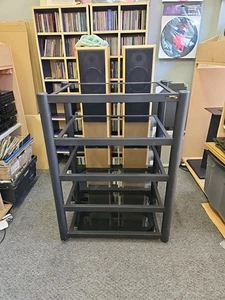 TARGET AUDIO HIFI RECORD PLAYER TURNTABLE RACK STAND MOUNT 5 GLASS SHELVES - Picture 1 of 5